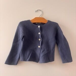 Babe & Tess Kids Knit Cardigan with White Buttons